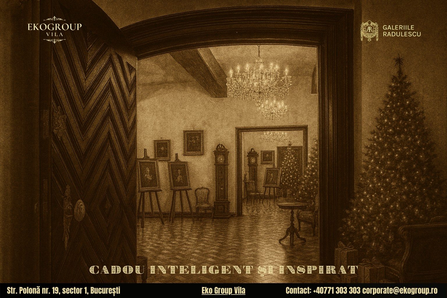 Cadou de Crăciun de excepție: o invitație la expoziția „Crăciunul anilor ’30” de la Eko Group Vila